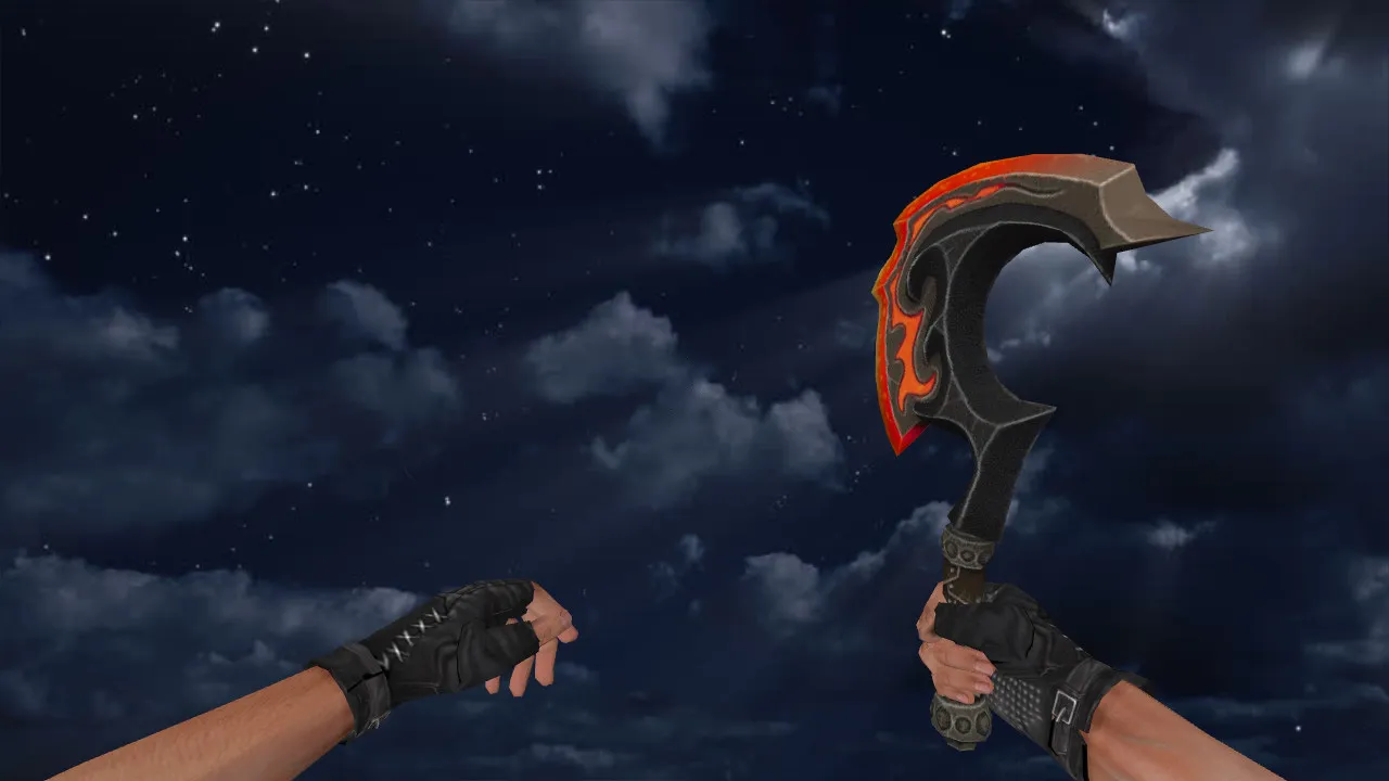 Модель ножа «Chaos Knight Hook» v_ для CS 1.6: p_ и w_ версии, звуки, анимация осмотра, текстуры и настройка - скриншот 1
