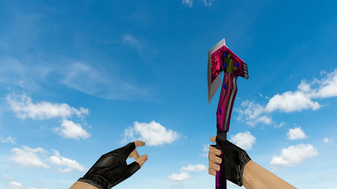 Нож CF Combat Axe Rose v_ для CS 1.6: звуковое сопровождение, анимация осмотра, текстуры и быстрый старт — screenshot 1