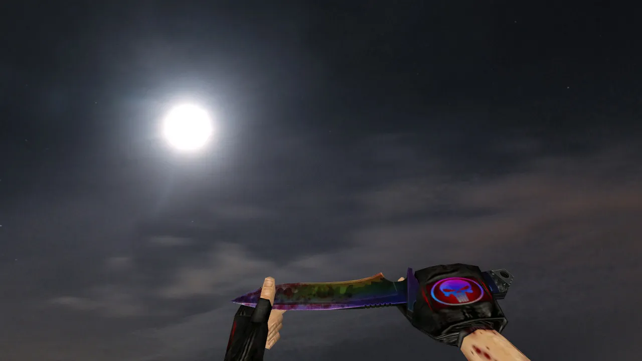 Модель ножа Default Knife Bloody Rainbow v_ для CS 1.6: звуки, анимация осмотра, качество текстур и настройка - скриншот 2