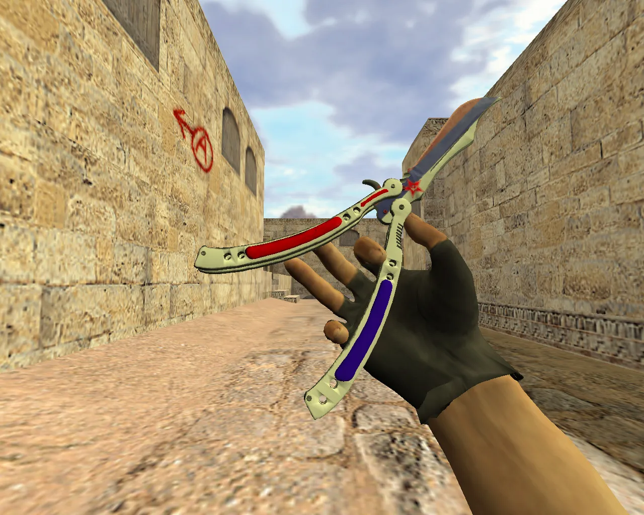 Модель «Нож-бабочка Россия» v_ knife для CS 1.6: p_ w_ модели, звуки и анимация осмотра - скриншот 1
