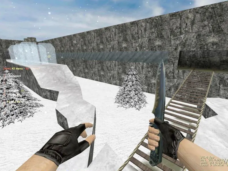 deathrun_grass_winter для CS 1.6: deathrun-карта, тактика за TR/T, точки, .nav и оптимизация - скриншот 1
