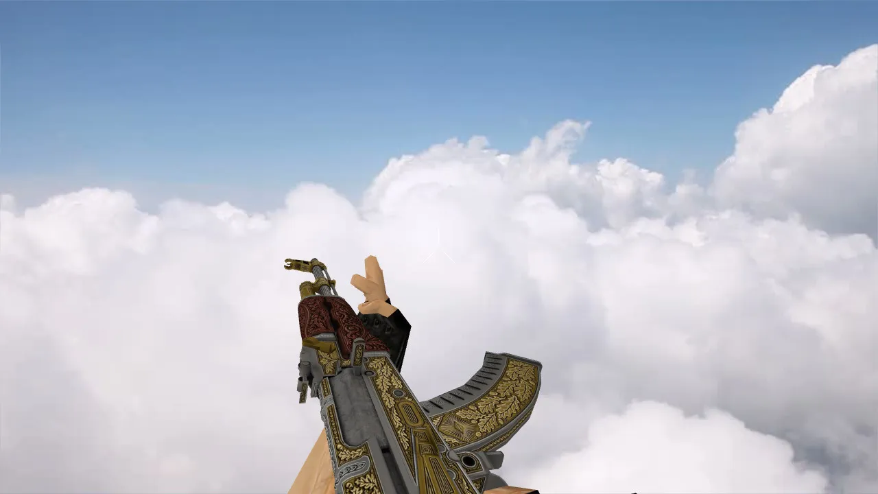 Модель v_ak47 «AK-47 Royal Platinum Gold» для CS 1.6: p_ и w_ версии, звуки, анимация осмотра - скриншот 3