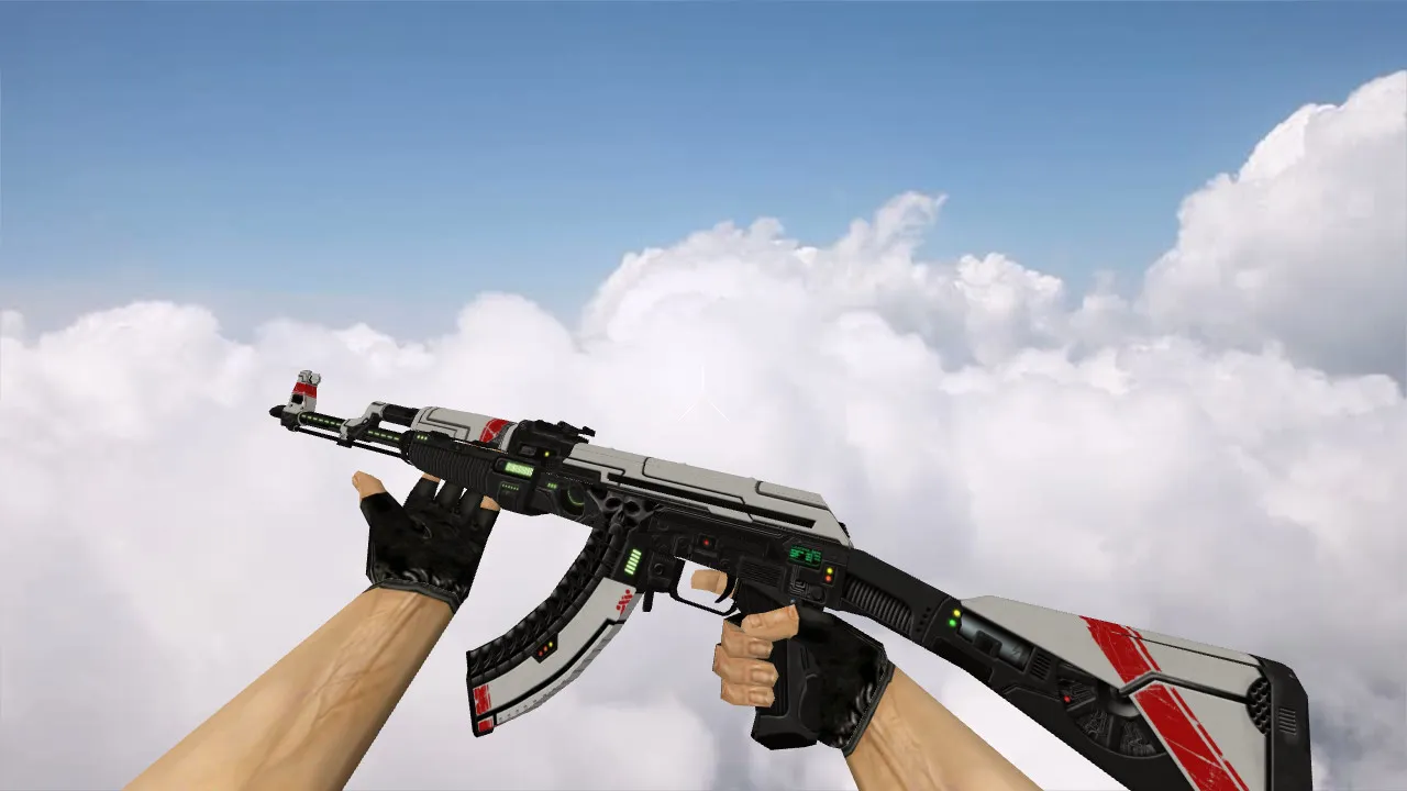 Модель «AK-47 Sci Fi Red» v_ p_ w_ для CS 1.6: звуки, осмотр, текстуры и анимации - скриншот 1