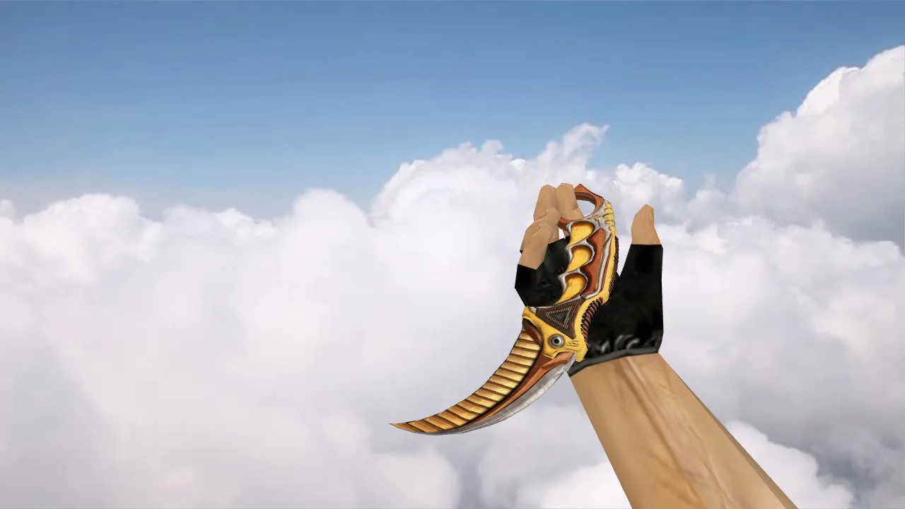 Модель ножа v_ и p_ Karambit Warmech для CS 1.6: звуки, анимация осмотра, качество текстур - скриншот 1