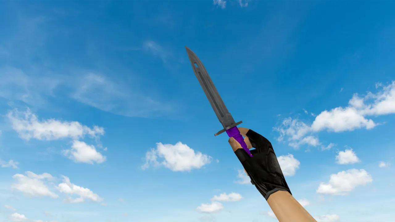 Модель «Штык-нож Ультрафиолет» v_knife_ultraviolet для CS 1.6: p_, w_ модели, звук и анимация осмотра — скриншот 2