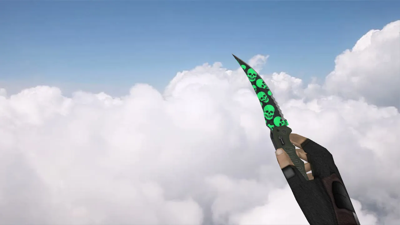Модель «Flip Knife Skull Pattern» v_knife для CS 1.6: версии p_ и w_, звук, анимация осмотра и качество текстур - скриншот 2
