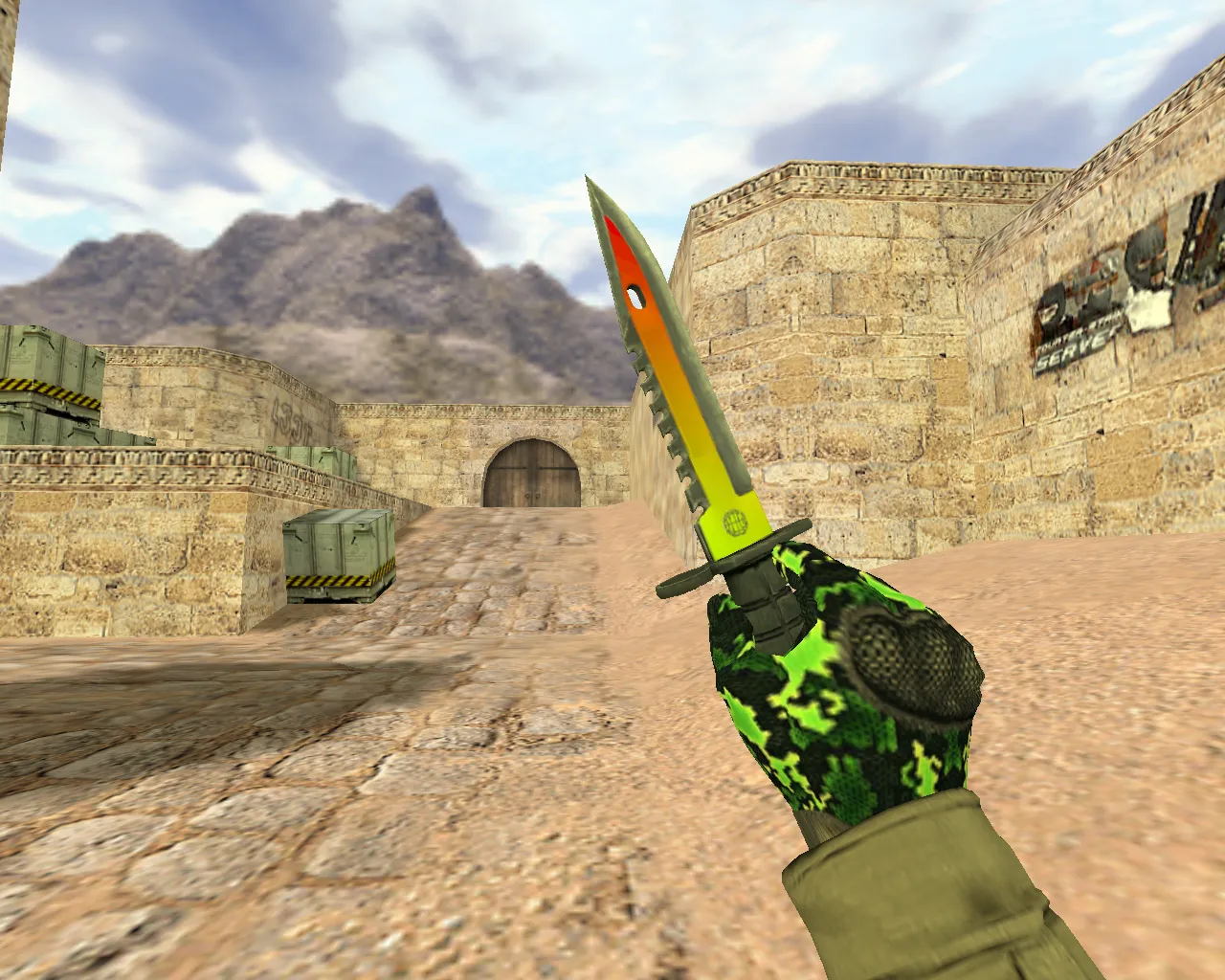 Модель v_knife M9 «Неоновый свет» для CS 1.6: звук, анимация осмотра и качество текстур - скриншот 2