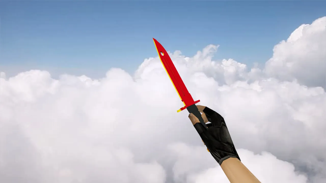 Модель ножа Штык-нож «Красный хром» v_ p_ w_ для CS 1.6: звуки, анимация осмотра и качество текстур - скриншот 2