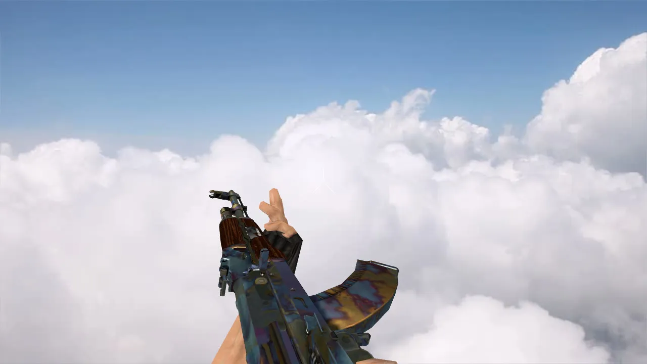 Модель АК-47 Case Hardened w/ stickers для CS 1.6: v_, p_, w_ файлы, звуки, анимация осмотра, качество текстур — скриншот 3