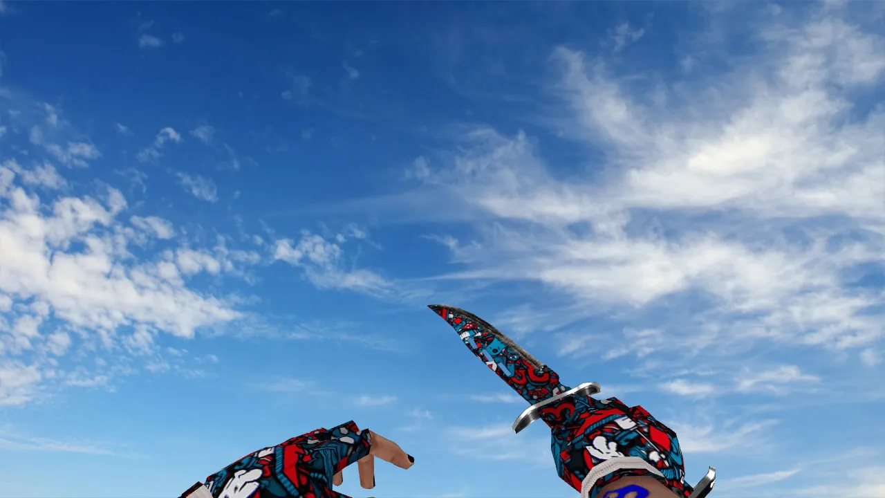 Модель «Reds Blues Knife» для CS 1.6: v_ и p_ модели, звуки, анимация осмотра, нормальные текстуры - скриншот 1
