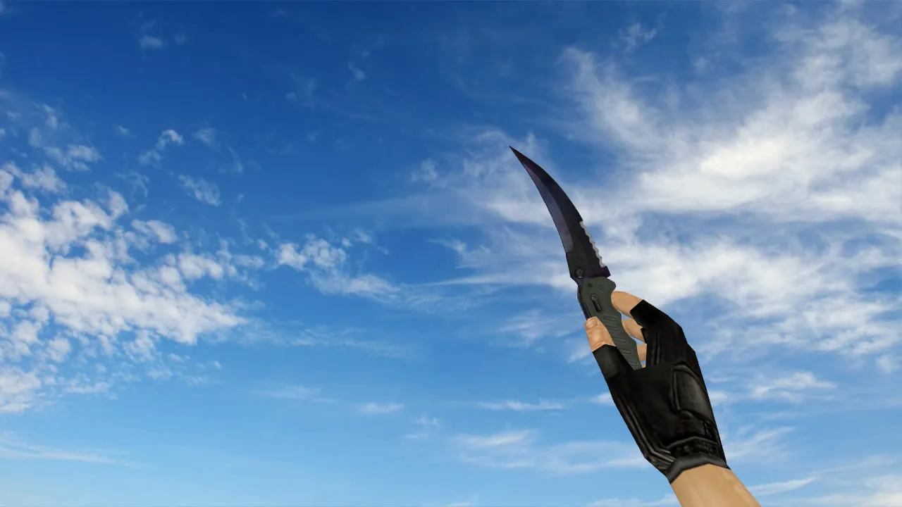 Модель «Flip Knife Black Pearl» v_ для CS 1.6: звуки, анимация осмотра, качество текстур и быстрый тюнинг оружия — скриншот 2