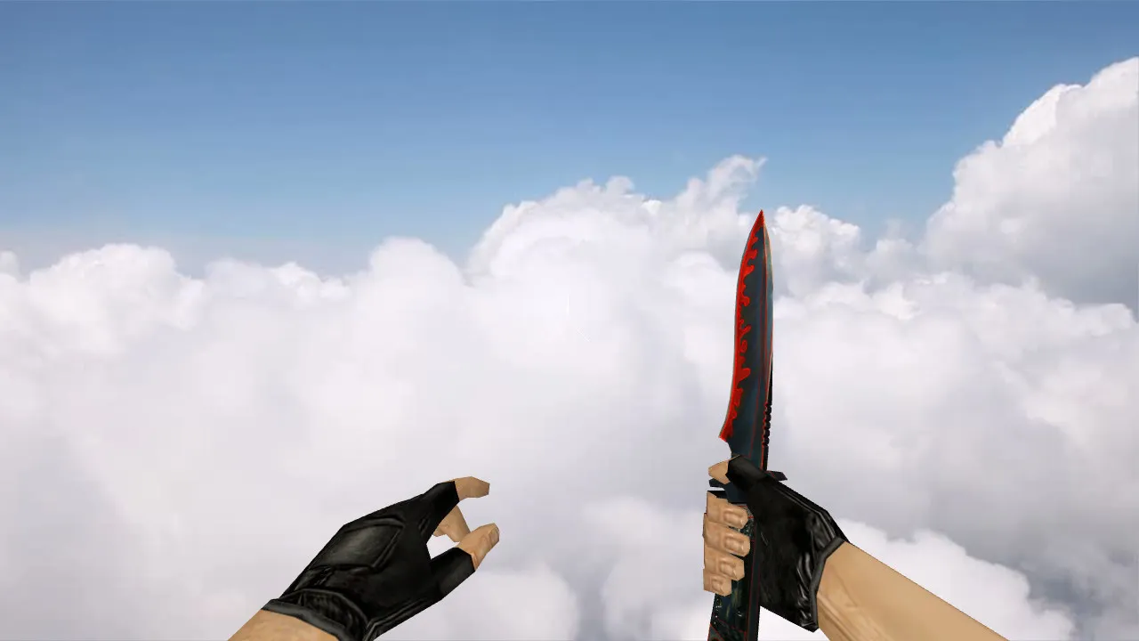 Default Knife Redshine v_ p_ w_ модель ножа для CS 1.6: звуки, анимация осмотра, текстуры - скриншот 1