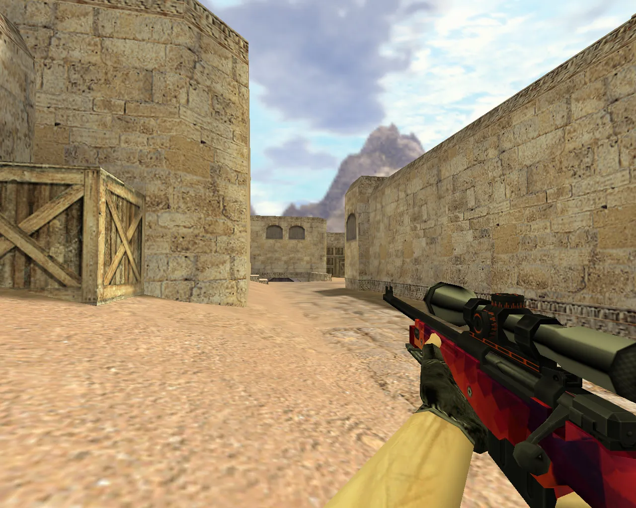 Модель AWP Красная мозайка для CS 1.6 — Стильный выбор для снайперов — скриншот 1
