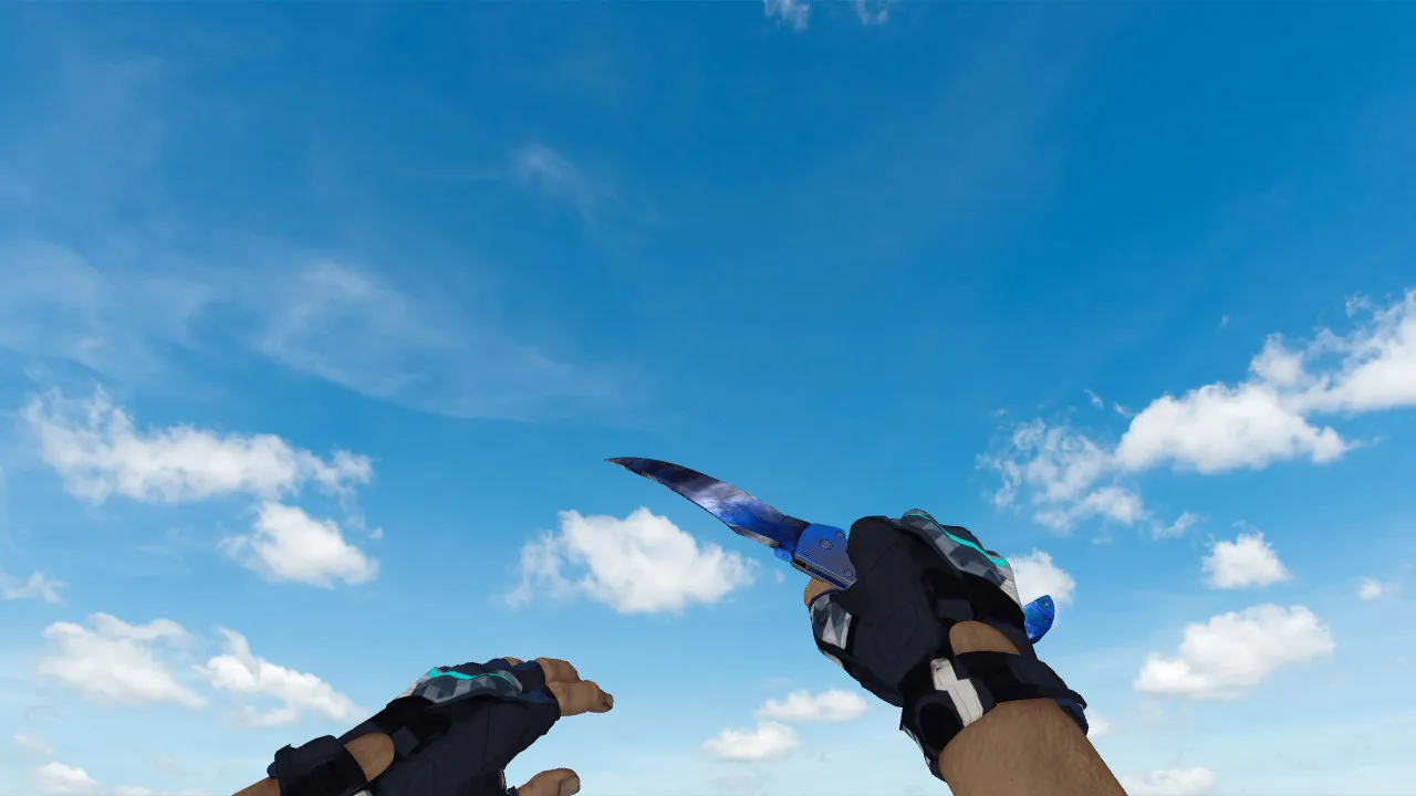 Falchion Doppler Blue нож v_model для CS 1.6: звуки, анимация осмотра, качество текстур и точность модели - скриншот 2
