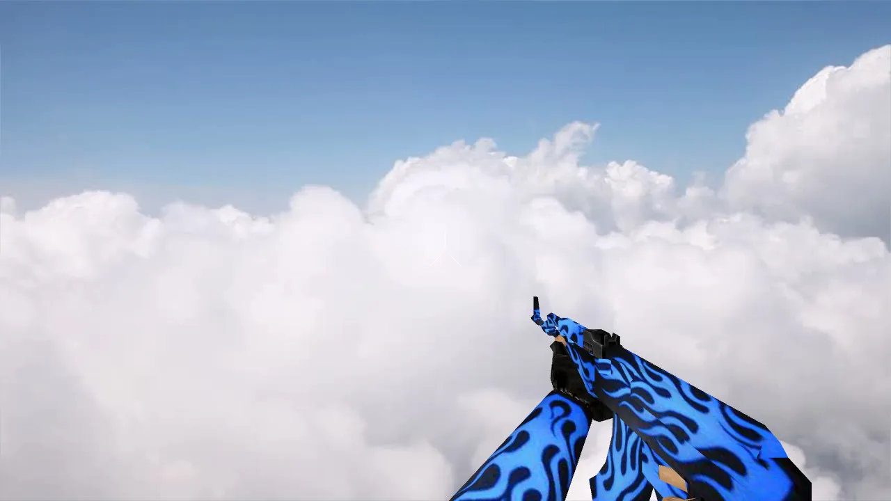 Модель AK-47 Blue Flame для CS 1.6 – Оружие с уникальным дизайном - скриншот 1