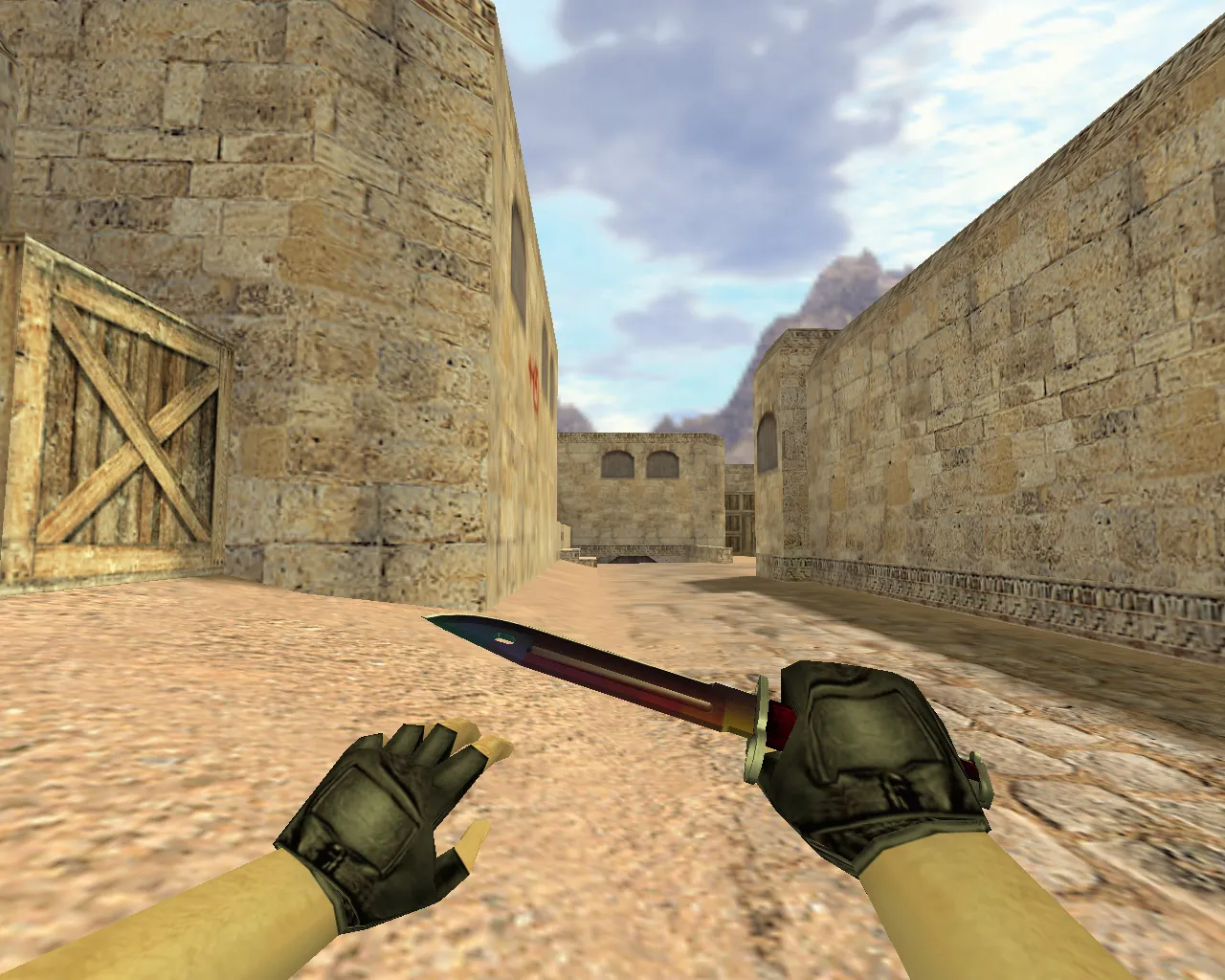 Модель «Штык-нож Радуга» v_knife p_knife w_knife для CS 1.6: звуки, анимация осмотра, качество текстур - скриншот 3