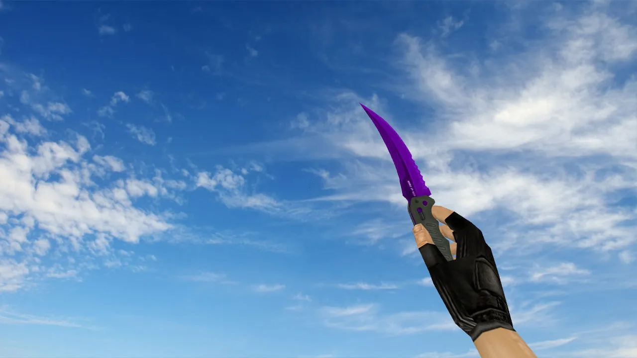 Модель v_ Flip Knife Purple Oil для CS 1.6: p_ w_ нож, звуки, анимация осмотра - скриншот 2