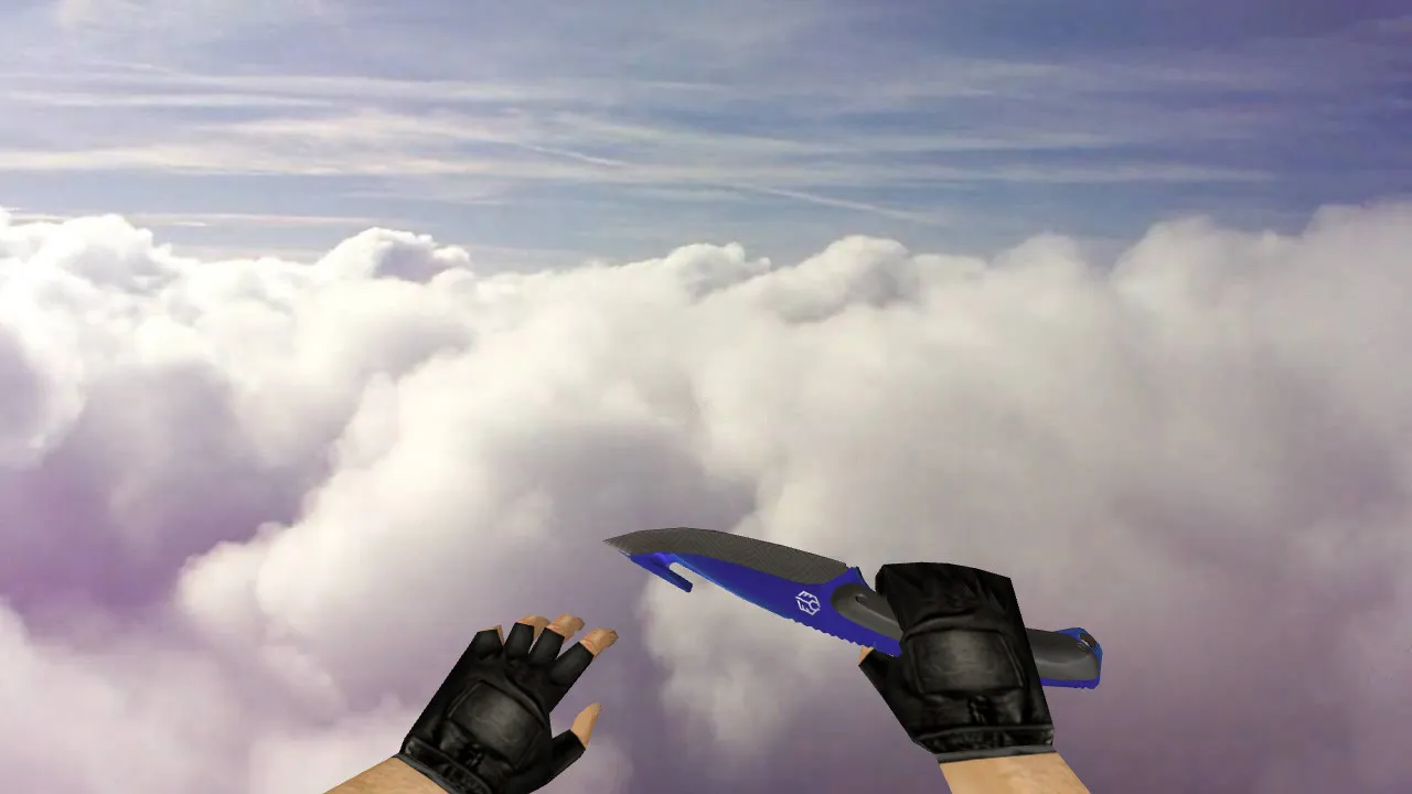 Gut Knife Automatic Blue v_ модели для CS 1.6: звуки, анимация осмотра, качество текстур и настройка под сервер - скриншот 3
