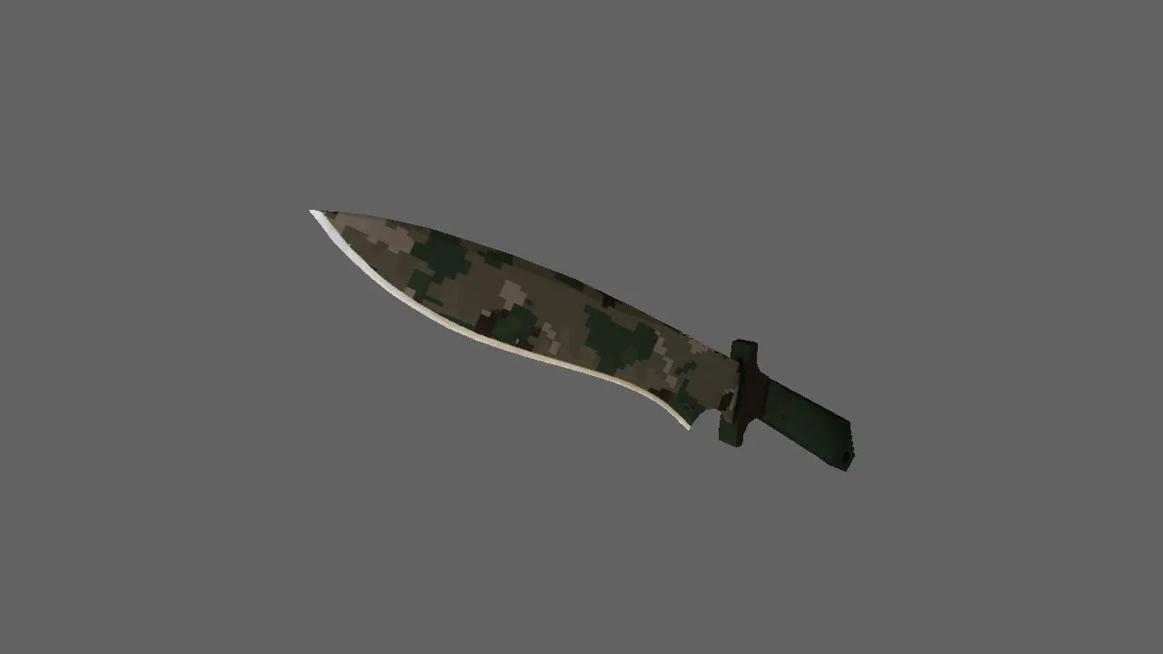 v_knife_ классический нож пиксельный камуфляж лес для CS 1.6: модель, звуки, анимация осмотра - скриншот 1