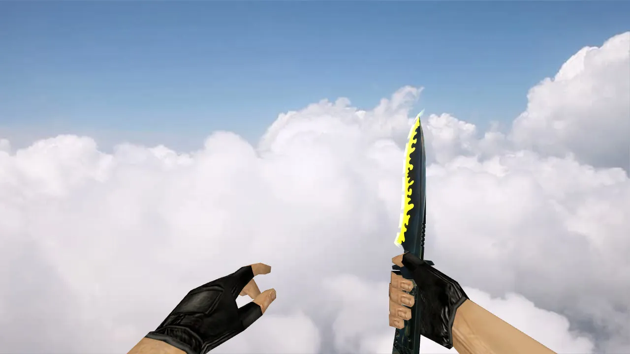 Модель «Knife Neon Yellow» для CS 1.6: v_, p_, w_ модели, звуки, анимация осмотра, качество текстур - скриншот 1