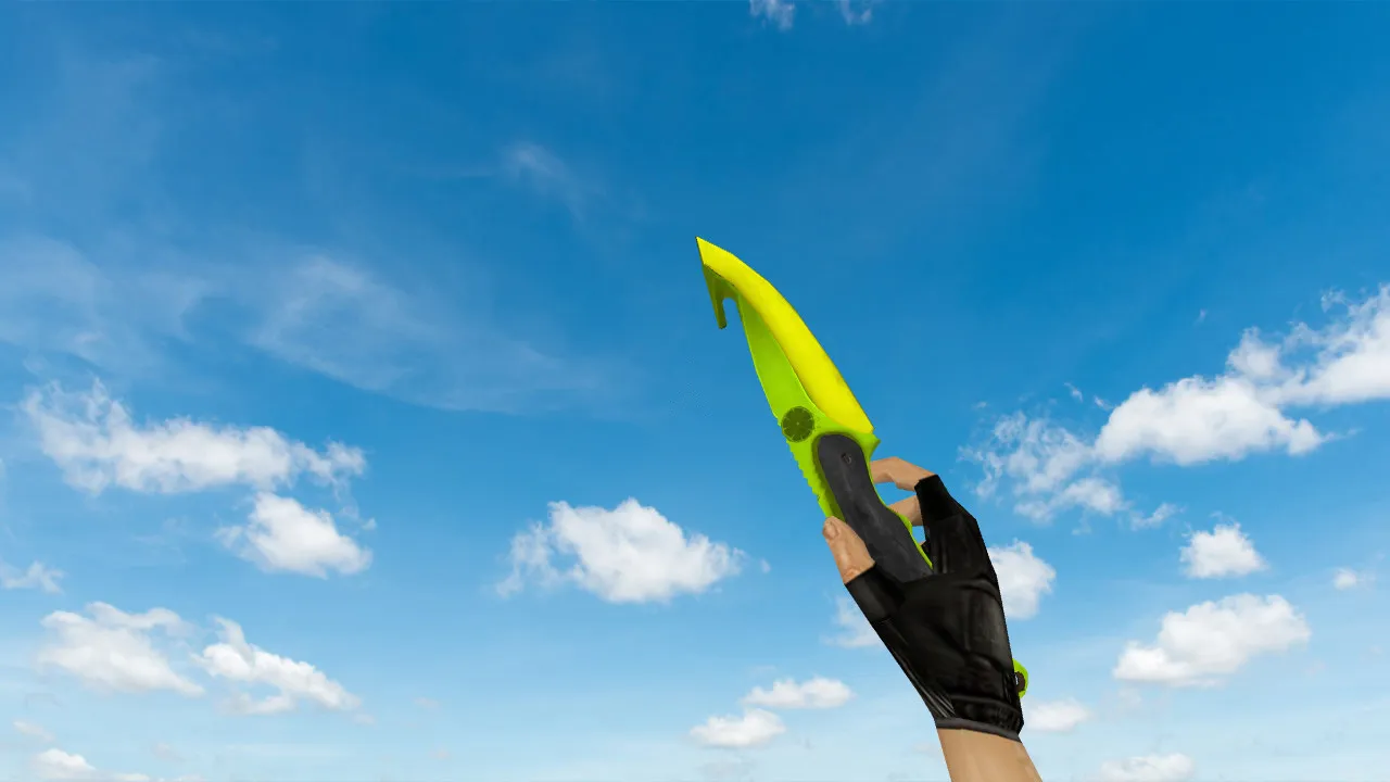 Модель «Gut Knife Hecklux Lime» v_ для CS 1.6: p_ и w_ файлы, звуки, анимация осмотра, текстуры - скриншот 2