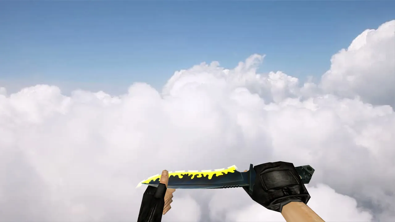 Модель «Knife Neon Yellow» для CS 1.6: v_, p_, w_ модели, звуки, анимация осмотра, качество текстур - скриншот 2