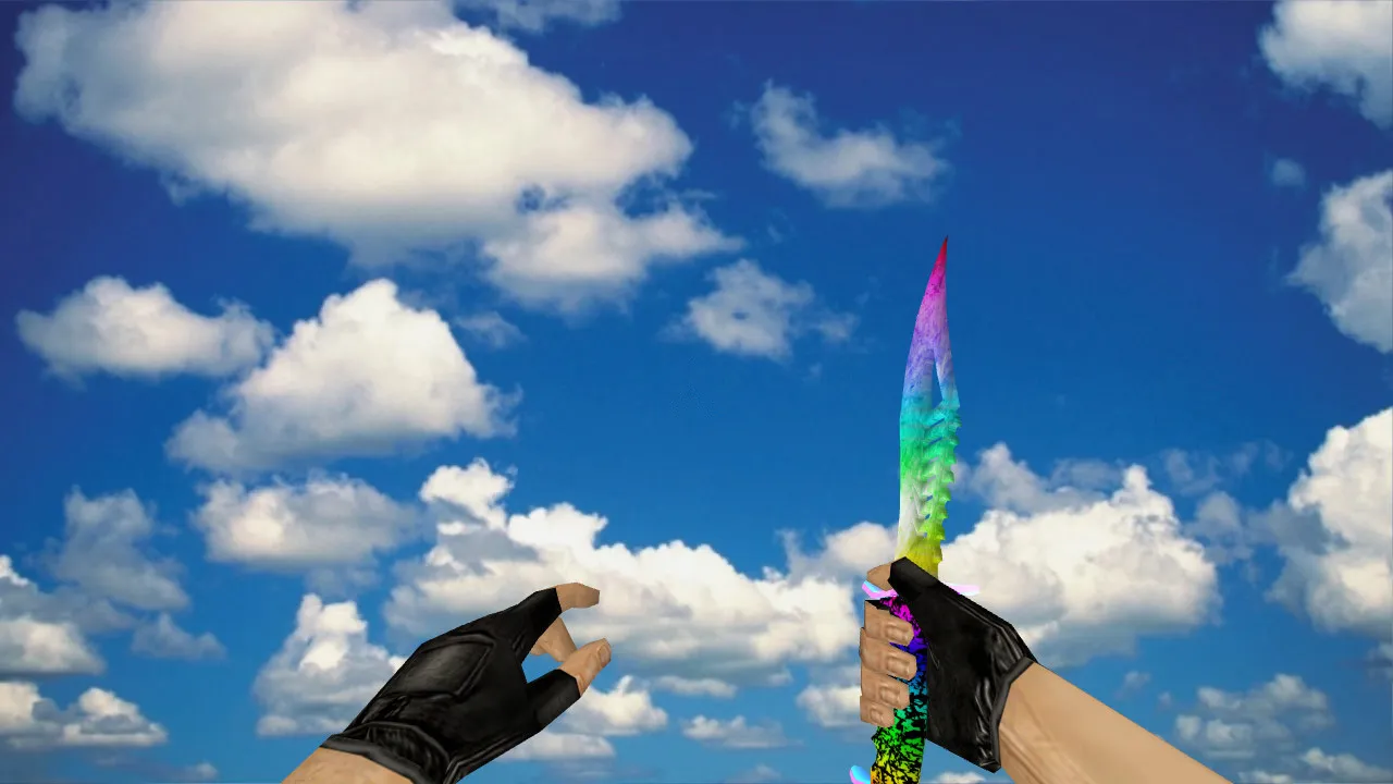 Модель ножа «Nautilus Rainbow» v_ + w_ для CS 1.6: звук, анимация осмотра, текстуры и hitbox - скриншот 1