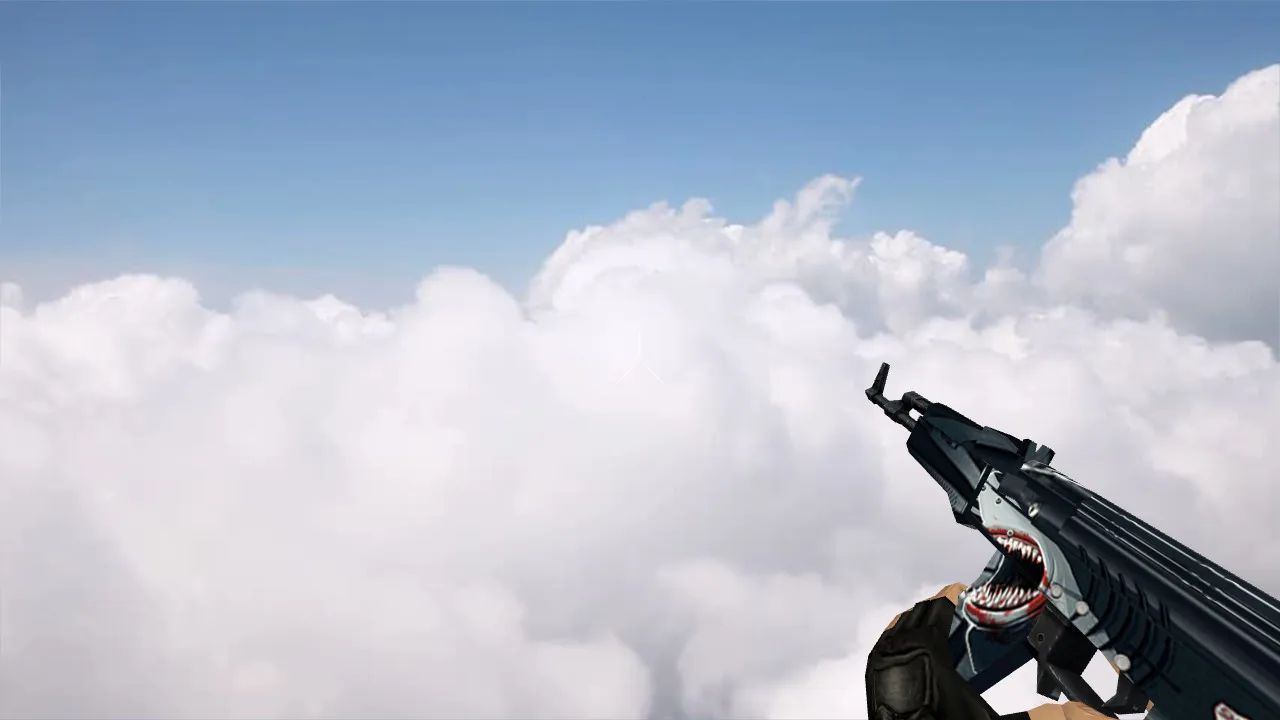 Модель v_ / p_ / w_ «Default AK-47 Shark Attack» для CS 1.6: звуки, анимация осмотра, качество текстур - скриншот 2