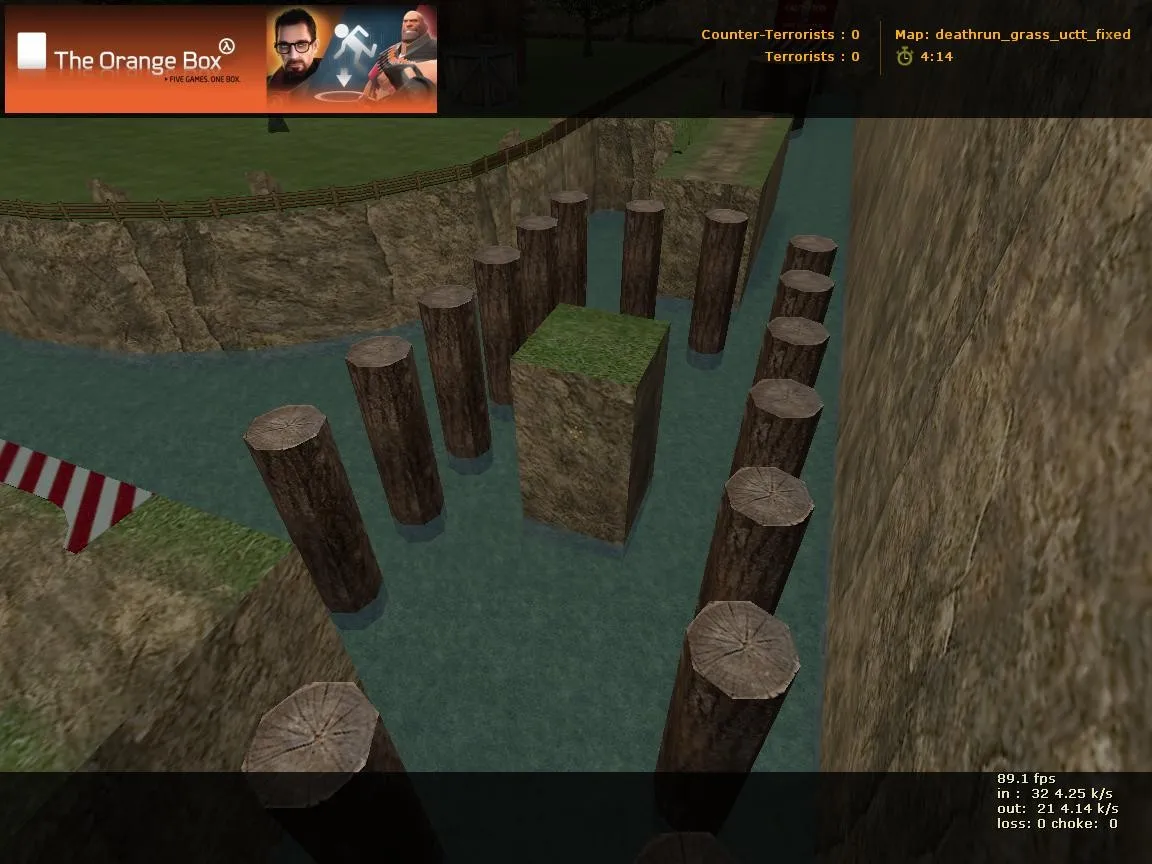 deathrun_grass_uctt_fixed для CS 1.6: маршруты CT/T, боты и оптимизация - скриншот 1